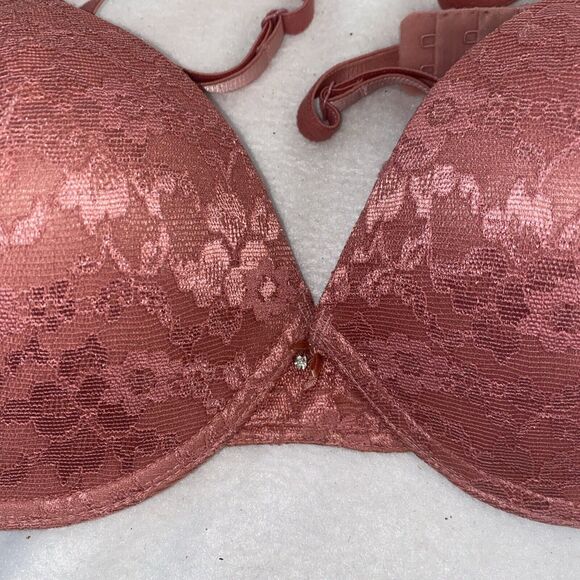 Victoria Secret Womens 36D Floral Lace Lined Push Up Bra Pink - Picture 3 of 8